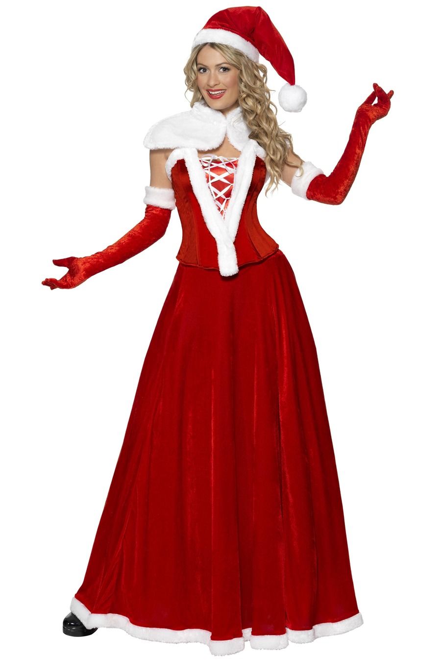 Kostým Miss Santa deluxe Dámská velikost: M (40-42)
