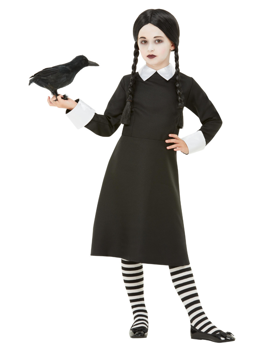 Dětský kostým s parukou Wednesday Addams Dětská velikost: 7-9 let