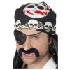 Pirátský šátek s lebkami černý