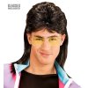 Černá Mullet paruka s brýlemi