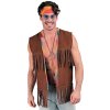 Hippie vesta s třásněmi tmavě hnědá