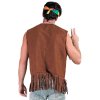 Hippie vesta s třásněmi tmavě hnědá