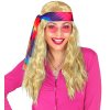 Blond hippie paruka s barevnou čelenkou