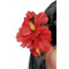Havajský květ do vlasů červený