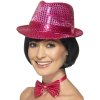 Flitrový klobouk růžový