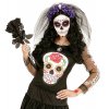 Čelenka s fialovými růžemi a závojem Sugar Skull