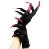 Černé rukavice s červenými nehty