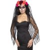 Čelenka s růžemi a závojem Sugar Skull