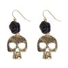 Náušnice s lebkou a růží Sugar skull