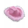 Kovbojský klobouk růžový s marabou
