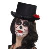 day of the dead top hat black with roses 2000x