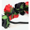 Květinová čelenka růže černočervená