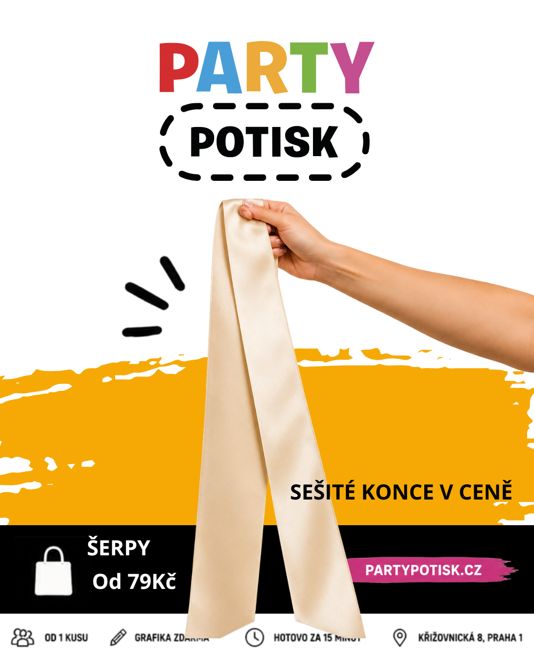 Šerpy s potiskem – stylový doplněk na každou akci