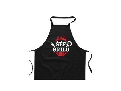 Zástěra černá Šéf grilu