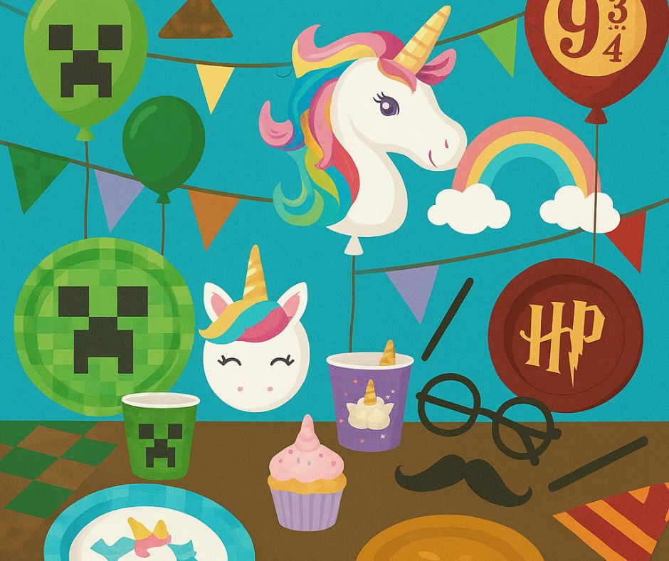 🎉 Tématické oslavy podle vašich oblíbených motivů. Od Minecraftu po jednorožce🦄