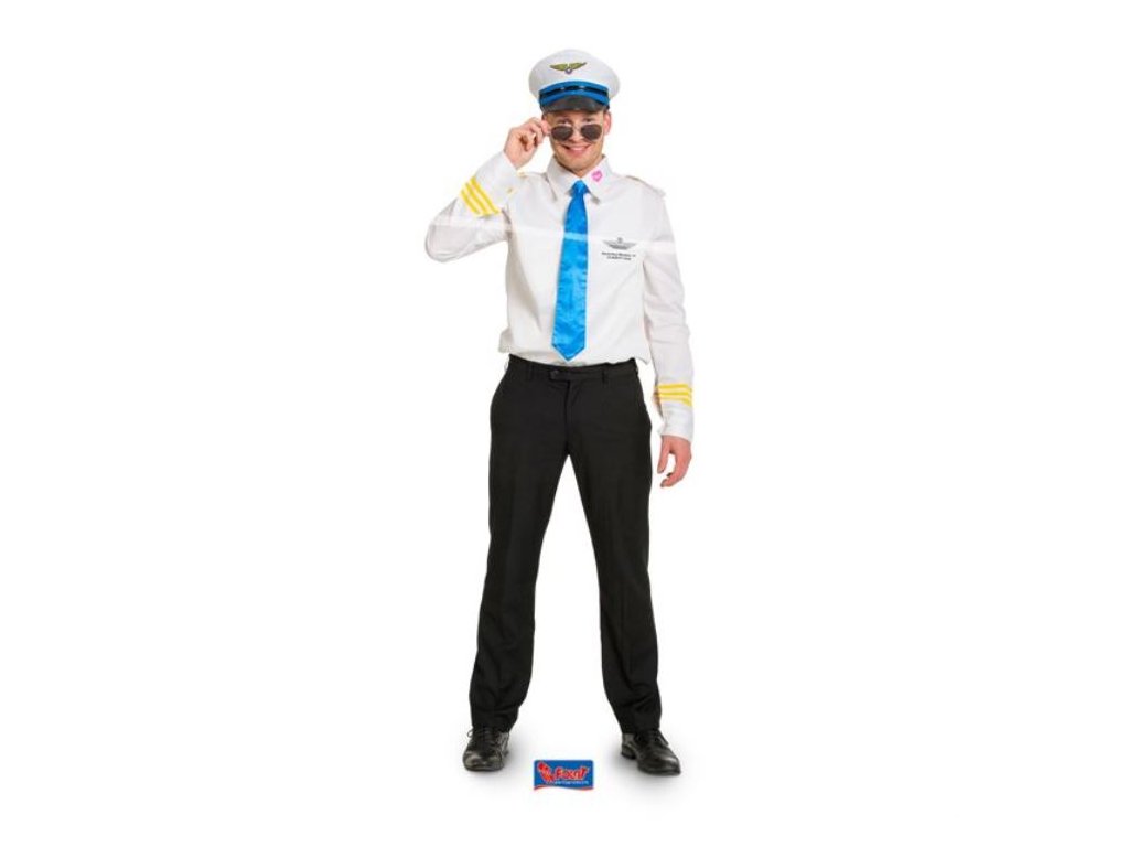 Kostým pilot - letec (košile, čepice,kravata) vel.XL/XXL (52-56)