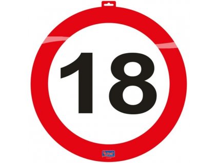 Dekorace dopravní značka 18 let - průměr 47cm