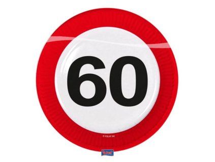 Talíře dopravní značka 60 let, 23cm 8ks/bal.