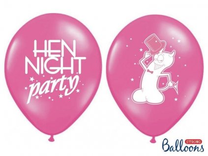 Silné Balónky 30 cm PASTEL RŮŽOVÉ potisk HEN NIGHT party - 1ks - Rozlučka se svobodou