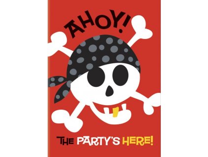 POZVÁNKY pirát - PIRATE FUN - 8 ks