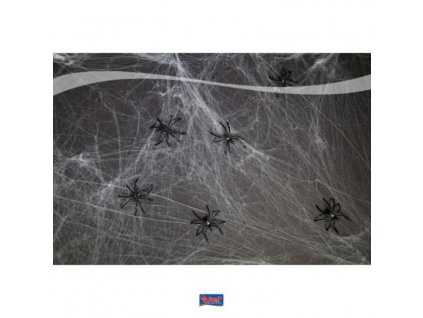 Pavučina bíla 20g + 6 pavouků - Halloween