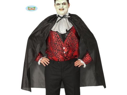 KOSTÝM - ČERNÝ PLÁŠŤ VAMPÍR - Drakula - upír -100 cm - Halloween
