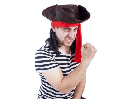 Klobouk pirát s vlasy dospělý - Jack Sparrow