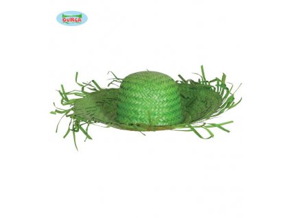 Slaměný klobouk - slamák - zelený
