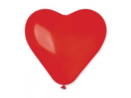 Balón SRDCE červené 25 cm - 1 ks - Valentýn / Svatba