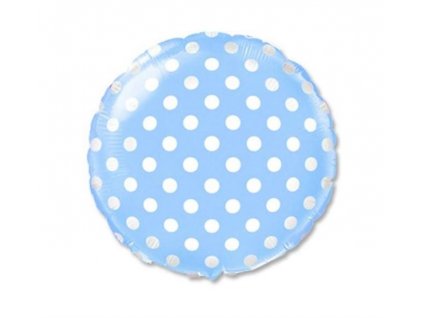 Balón foliový Kulatý modrý s bílými puntíky 45 cm
