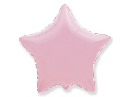 Balón foliový 45 cm Hvězda pastelová světle růžová