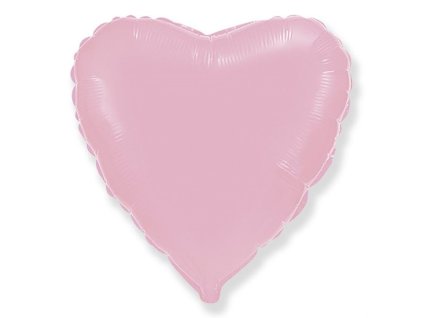 Balón foliový 45 cm Srdce světle růžové - Valentýn / Svatba