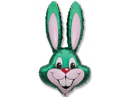 Balón foliový zajíc - zelený - Velikonoce