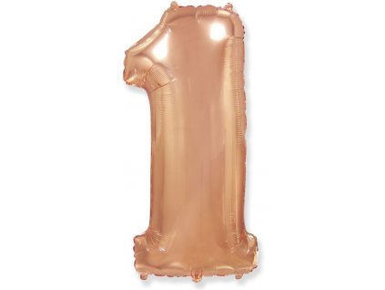 Balón foliový číslice RŮŽOVO ZLATÁ - ROSE GOLD 102 cm - 1