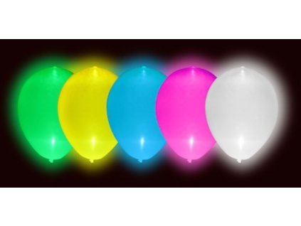 LED Svítící balónky 5 ks mix barev - 30 cm