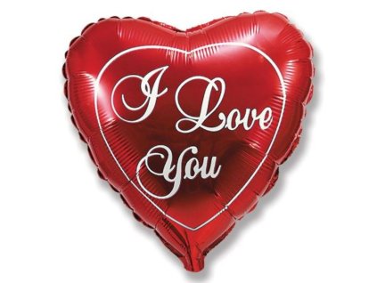 Balón foliový srdce I LOVE YOU - Valentýn - 45cm - Valentýn / Svatba