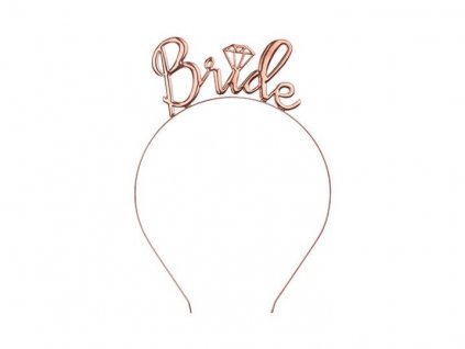Čelenka Bride - Nevěsta - růžovo zlatá (rose gold) - Rozlučka se svobodou