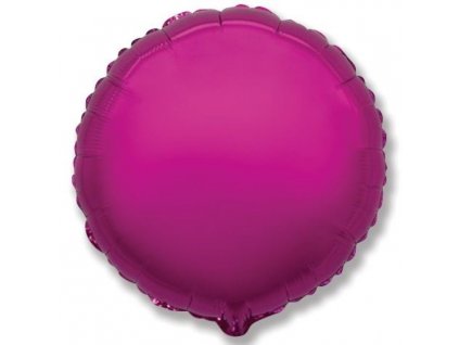 Balón foliový 45 cm Kulatý metalický tmavě růžový (Fuchsie)