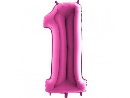 Balón foliový číslice RŮŽOVÁ - PINK 102 cm - 1