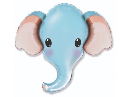 Fóliový balónek Slon - modrý - safari - 81 cm