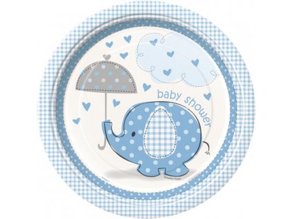 Talíře "Baby shower" Těhotenský večírek - Kluk / Boy 22 cm