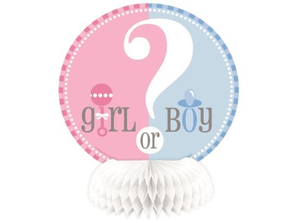 Dekorace na stůl Gender reveal "Girl or Boy" - "Holka nebo kluk" 4 ks