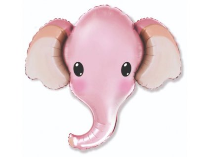 Fóliový balónek Slon - růžový - safari - Baby shower - 81 cm