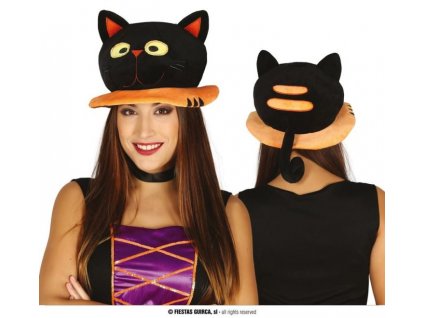 Čepice - černá kočka - kočička - Čarodějnice - Halloween