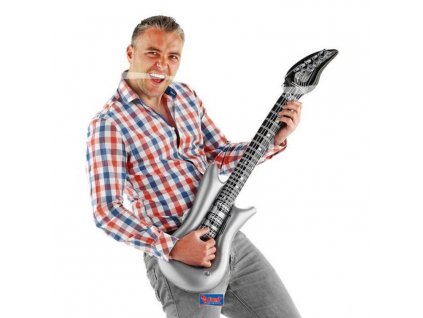 Nafukovací kytara stříbrná - rocker -100 cm