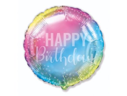 Balón foliový 45 cm DUHOVÝ- RAINBOW - Happy Birthday - narozeniny