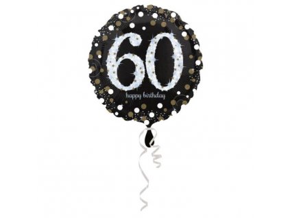 Balón foliový 60 let - Happy birthday - narozeniny - 43 cm