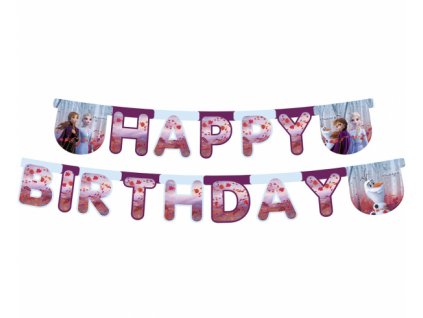 Banner - girlanda Frozen 2 - Ledové království HAPPY Birthday - narozeniny - 215 cm