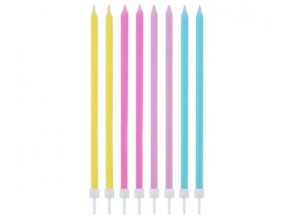 Narozeninové svíčky - pastelové - makronky - 14,5 cm - 16 ks