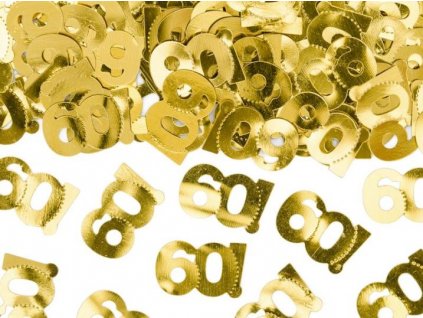 Metalické konfety číslo 60 - zlaté - 15 g